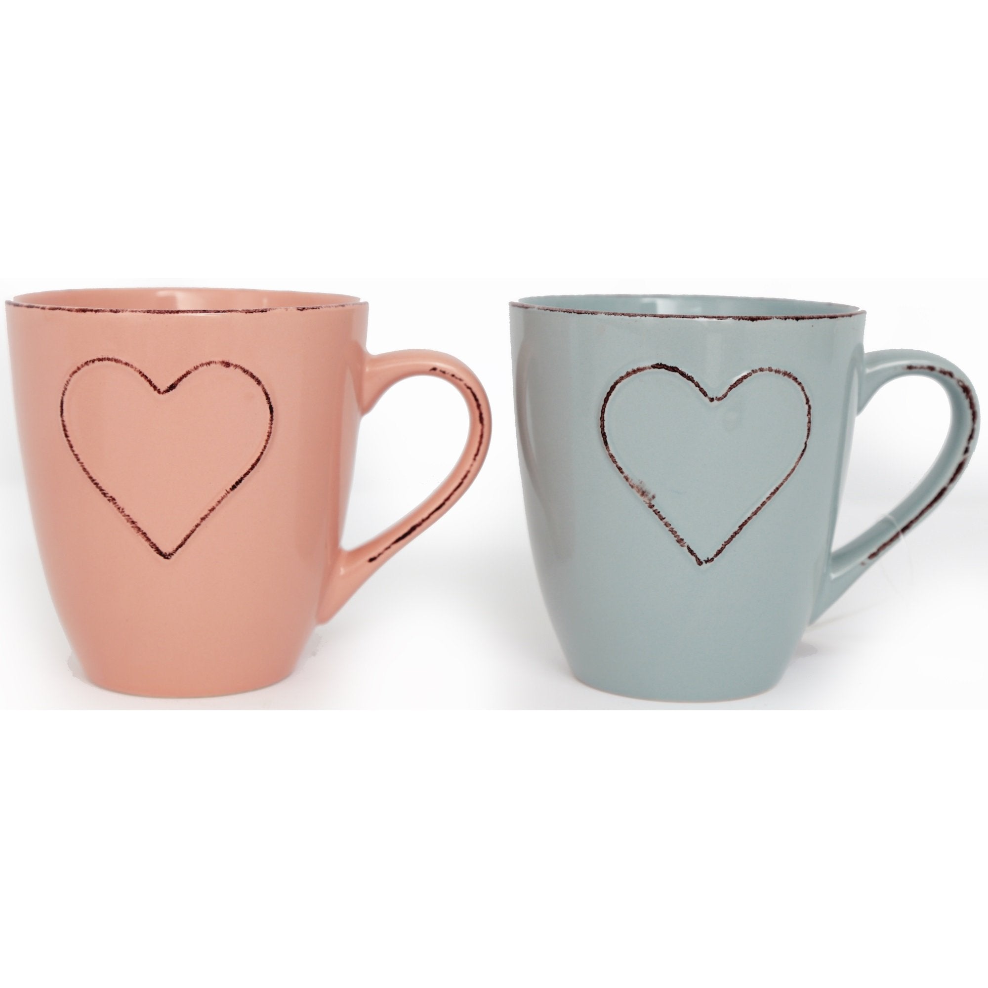 Heart Of The Home  Porcelain Large Heart Mug - Blue or Pink