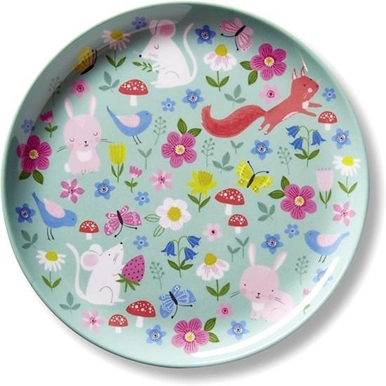 The Kids Store-CROCODILE CREEK MELAMINE PLATE - BACKYARD FRIENDS-